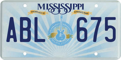 MS license plate ABL675