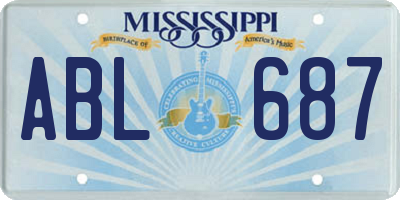 MS license plate ABL687