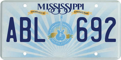 MS license plate ABL692