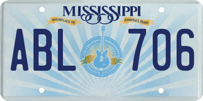 MS license plate ABL706