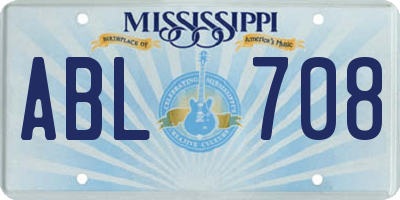 MS license plate ABL708