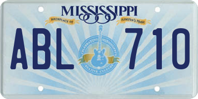 MS license plate ABL710