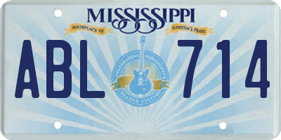 MS license plate ABL714
