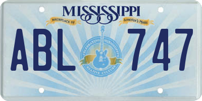 MS license plate ABL747