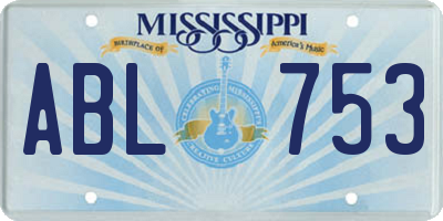MS license plate ABL753