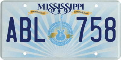 MS license plate ABL758