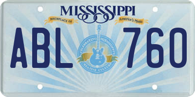 MS license plate ABL760