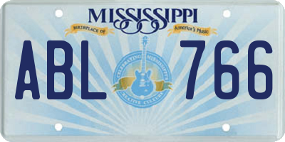 MS license plate ABL766