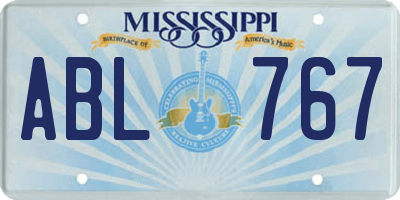 MS license plate ABL767