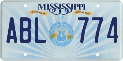 MS license plate ABL774