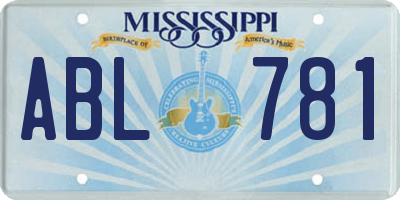 MS license plate ABL781