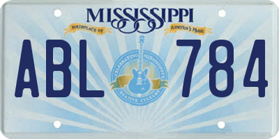 MS license plate ABL784