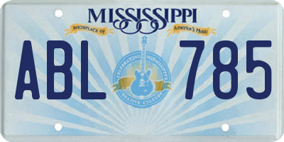 MS license plate ABL785