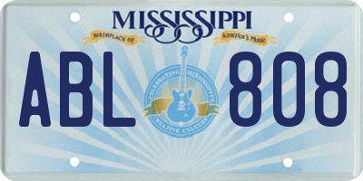 MS license plate ABL808