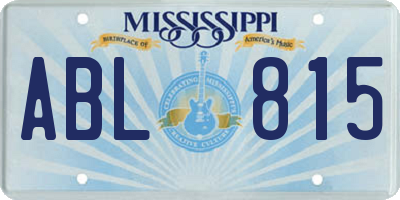 MS license plate ABL815