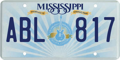 MS license plate ABL817