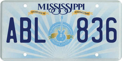 MS license plate ABL836