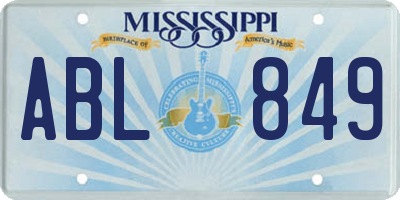 MS license plate ABL849