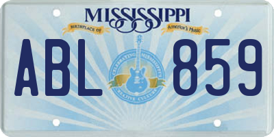 MS license plate ABL859