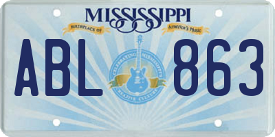 MS license plate ABL863
