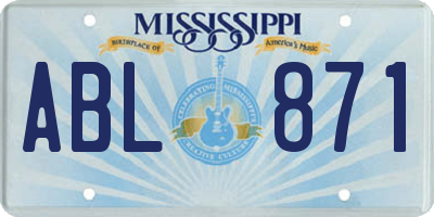 MS license plate ABL871