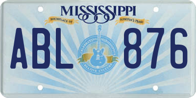 MS license plate ABL876