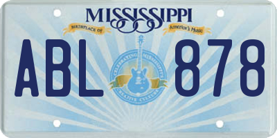 MS license plate ABL878