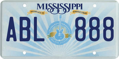 MS license plate ABL888