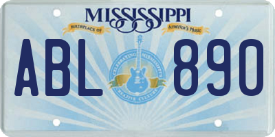 MS license plate ABL890