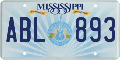 MS license plate ABL893