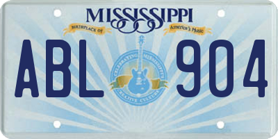 MS license plate ABL904