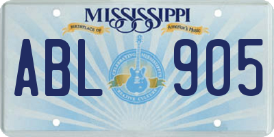 MS license plate ABL905