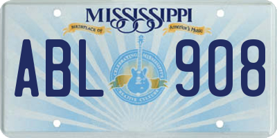 MS license plate ABL908
