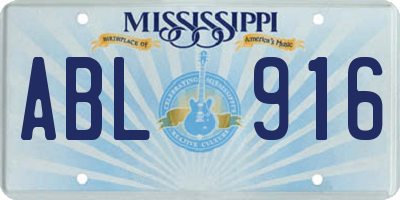 MS license plate ABL916
