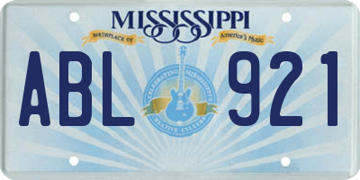 MS license plate ABL921