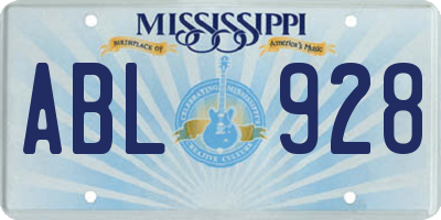 MS license plate ABL928