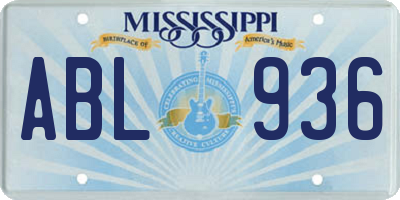 MS license plate ABL936