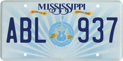 MS license plate ABL937