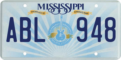 MS license plate ABL948