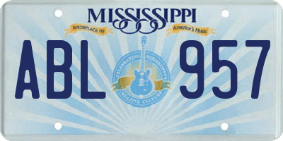 MS license plate ABL957