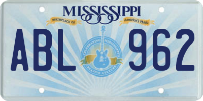 MS license plate ABL962