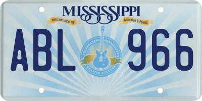 MS license plate ABL966