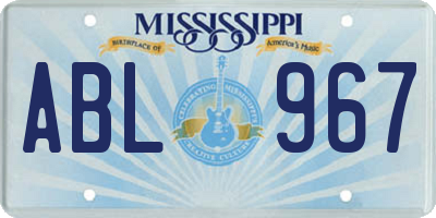 MS license plate ABL967