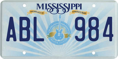 MS license plate ABL984