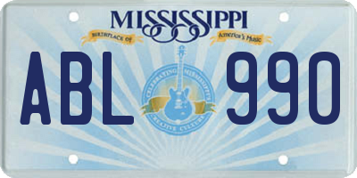 MS license plate ABL990