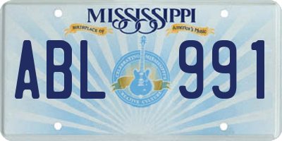 MS license plate ABL991