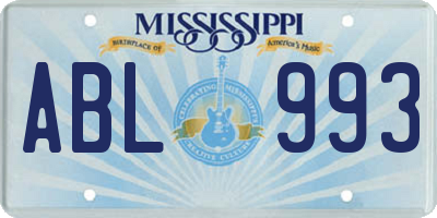 MS license plate ABL993