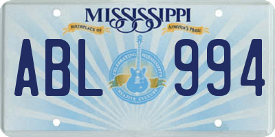 MS license plate ABL994