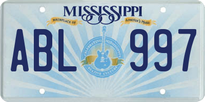 MS license plate ABL997