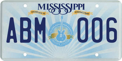 MS license plate ABM006